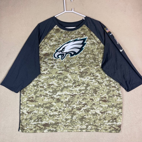 NFL Nike Philadelphia Eagles Mens 3XL Camo Military American Flag T Shirt - Picture 1 of 11